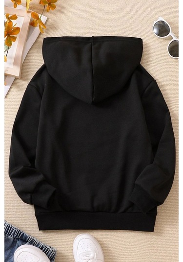 Çocuk Yin & Yang Tasarım Sweatshirt Siyah