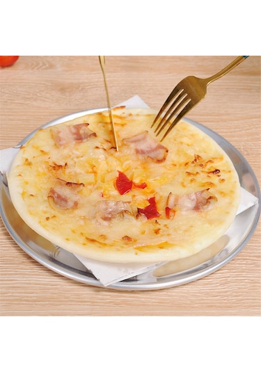 Pizza Tepsisi/tepsisi, Dar Kenar, Alüminyum, 10 İnç Gümüş
