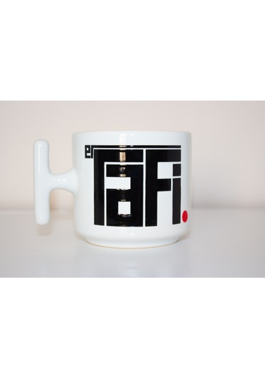 Er Rafi Esma Serisi T Kulplu Seramik Beyaz Kupa Bardak Hediyelik Beyaz