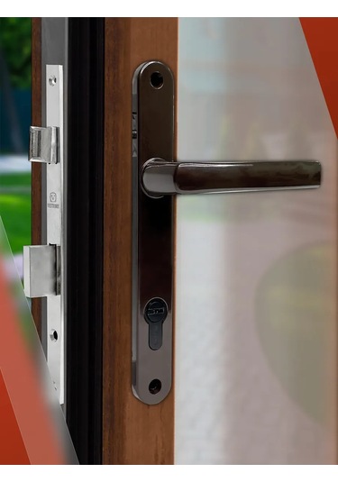 Vettore Pvc Plastik Kapılar İçin Kapı Kolu Kahverengi 169480810