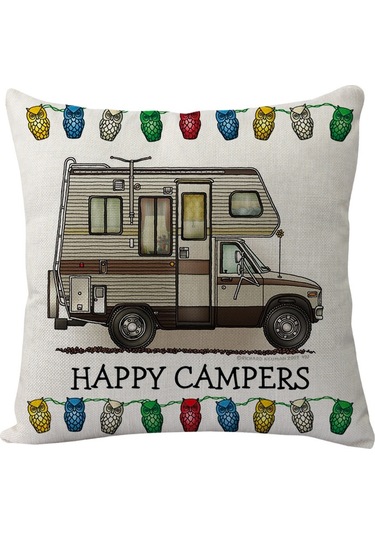 Kampçılar Araba Minder Örtüsü Mutlu Kampçılar Baykuş Yastık No.25 Ekru