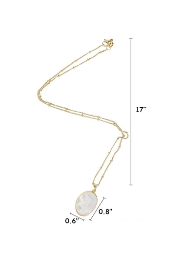 Geeroyoo Mikro Takı 18k Altın Kaplama Bakır Zincir 45cm - Doğal Beyaz İniyelik Pendent - Korumalı, Güçlü Ve İçgörü Sağlayan Stileş Kolye Gold