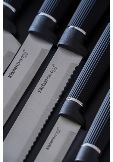 Cooper 10 Parça Standlı Kesme Tahtası Ve Bıçak Seti Siyah