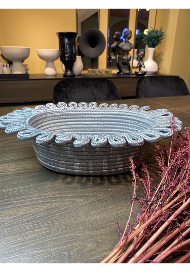 Galaxy Doğal, Jüt, Desenli, Sepet, Dolap Içi, Çocuk Odası, Düzenleyici, Saklama Sepeti Gri