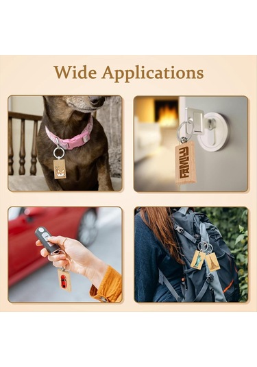 Gatherco 25 Adet Ahşap Anahtarlık Boşluğu Ahşap Anahtarlık, Tamamlanmamış Boş Anahtarlıklar Toplu, Kişiselleştirilmiş Gravür Boş Anahtarlıklar