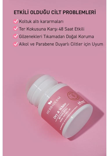 Herbaderm Beyazlatıcı Doğal Roll-On Deodorant 50 ML