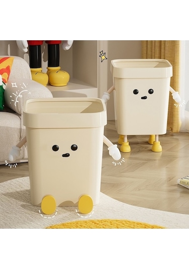 Rogfer Sevimli Kare Çöp Kovası Ev Oturma Odası Banyo Çöp Kutusu, Stil: 12l Oturan Kahverengi Diğer