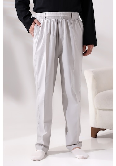 Keten Hac Ve Umre Erkek Şalvar Pantolon Açık Gri 001