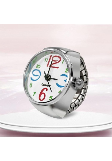 Fildişi İzle Yüzük Erkekler Kadınlar Için Parmak Yuvarlak Kuvars Takı Paslanmaz Çelik Yüzük Sevgilisi Çifti Saatler Çok Renkli