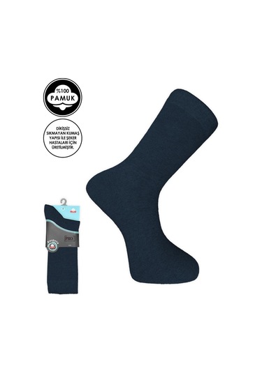 Pro Çorap Şeker Diyabetik Sıkmayan Pamuk Erkek Çorabı Lacivert 16408-r3 Diğer