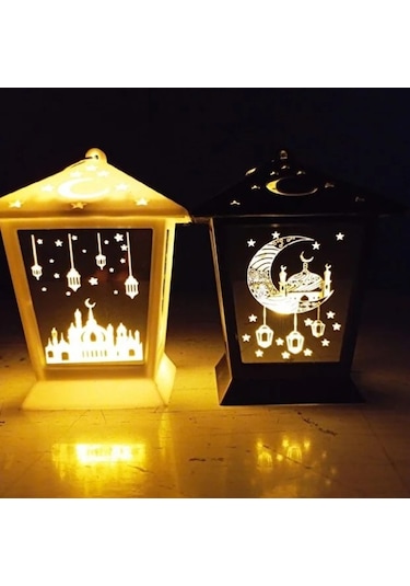 Ramazan Temalı Kare Kubbe Figürlü Led Lamba Renkli