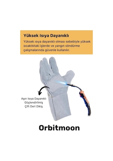 Premium Seri Isıya Dayanıklı Kaynak Yangın Su Geçirmez Çok Amaçlı Yanmaz Deri Eldiven