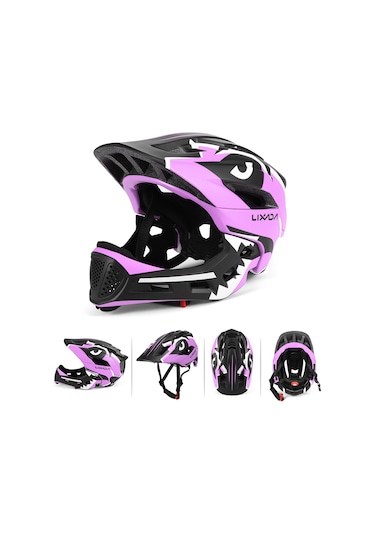 Lixada Mor Çocuklar Ayrılabilir Tam Yüz Kask Y11984pp-standart Standart Mor