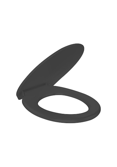 Rona Siyah Tisa Thermoplast Standart Klozet Kapağı (Üstten Monte)