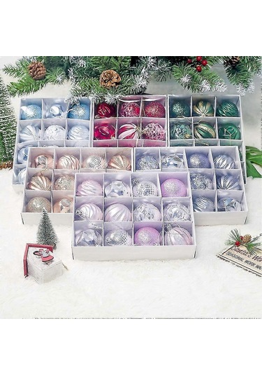 12 Adet Noel Süsleri Noel Topları Seti Noel Süsleri Noel Süsleri Seti 2,4 İnç / 6 Cm, Kırılmaz Noel Topları Dekorasyonu Noel T