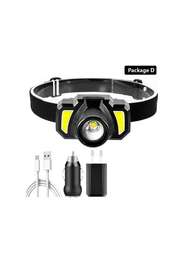 Novahub Yakınlaştırılabilir Led Far Sensör Pil Xp-g Q5 Kafa El Feneri Su Geçirmez Beyaz Kırmızı Çok Renkli 10w C Package D Çok Renkli