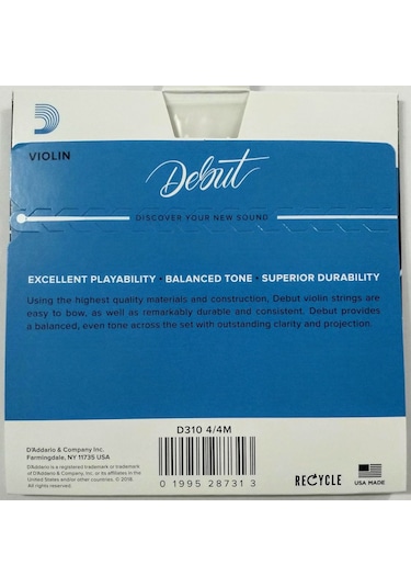 D'Addario D310 4/4 Keman Teli - Tam Takım Violin String - Medium