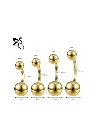 Zs 14g Paslanmaz Çelik Göbek Piercingi 6/8/10/12 Mm Cz Kristal Takı Blackmavi Çinko Kaplama Mavi Çinko Kaplama