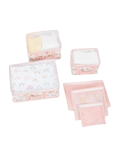 Baby 6'lı Seyahat Seti Anne Bebek Hastane Çıkışı Düzenleyici Hurcu Doğum Çantası Çok Renkli