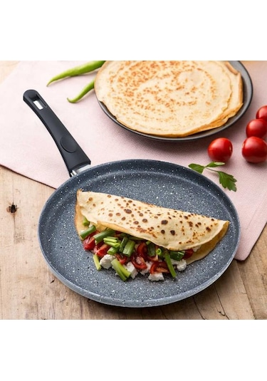 Eda Zetra Döküm 30 CM Granit Krep Gözleme Tavası