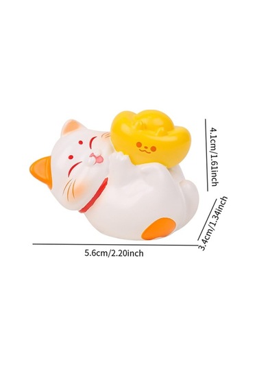 Pazly Süsleme Suntek Şanslı Kedi Figürü 5,6x3,4x4,1-cm-stil-a Ma