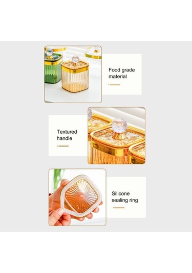 Hava Geçirmez Kapaklı Saklama Kavanozları Gıda Sınıfı Bpa İçermez Şeffaf Tasarım Kuruyemişler Beyaz