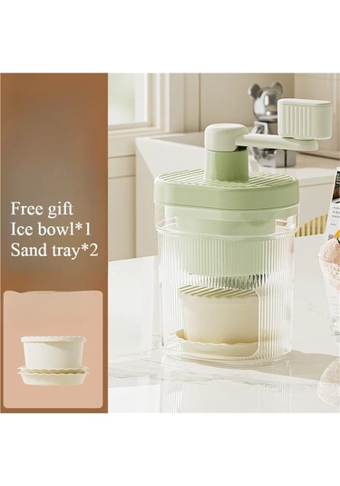 Jialan Traş Buz Makinesi Küçük Manuel Buz Kırıcı Ev El-krank Yeşil