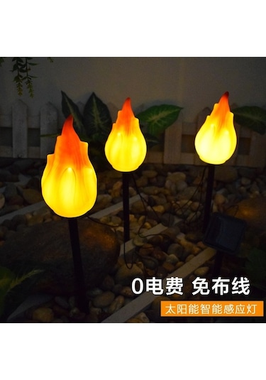 Trendooze Güneş Enerjili Bahçe Lambası, Alev Efekti, Su Geçirmez, Ip55, Modern Tasarım