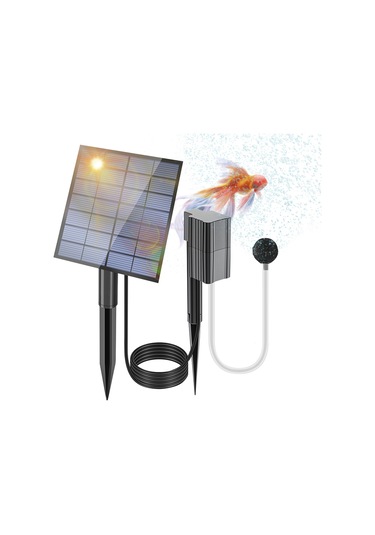 Dofolink Güneş Enerjili Havalandırıcı Pompa 2.5w/7v 0.6l/dk - Akvaryum, Havuz, Su Bitkileri İçin Toprak Çivi Ve Baloncuk Taşı İle Dış Mekan Kullanıma Uygun Pil Yok