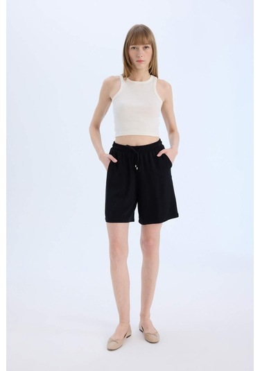 DeFacto Yüksek Bel Kısa Paça Belmando Şort I6760AZ25HSBK81 Siyah