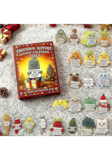 Duygusal Destek İçin 25-26 Advent Takvimi 2025. Ev Noel Dekorasyonu İçin Şenlikli 24 Günlük Noel Geri Sayım Oyuncağı.