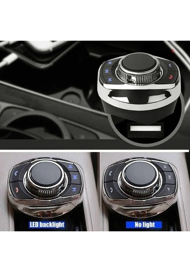 Jeehugo Siyah Arka Işıklı 8 Tuşlu Kupa Şekilli Kablosuz Direksiyon Kontrol Cihazı - Araç Direksiyon Kumandası