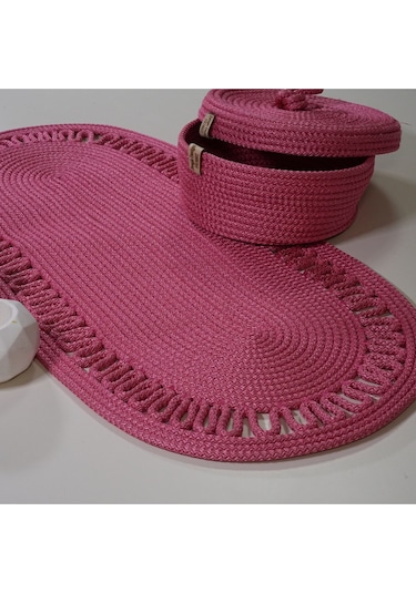 Zengin Design Home Zdh-9005 Oval Runner Pembe