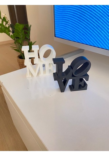 İkili Dekoratif Home Love Biblo, İkili Set Masaüstü Dekor