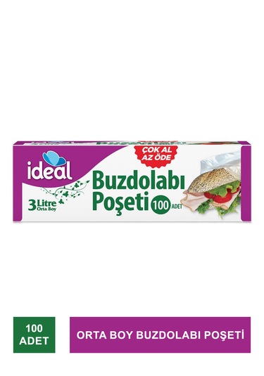 İdeal Orta Boy Buzdolabı Poşeti 100 Adet - 24x33 Cm-