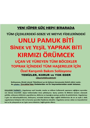 1 Lt Çiçekler İçin Pamuk Biti-sinek Ve Yaprak Biti-kırmızı Örm. İ