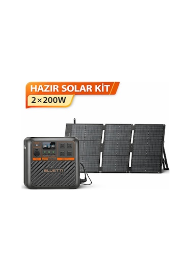 Bluetti Ac180p + 2x200w Katlanabilir Panel Paketi Max Güneş Enerjisi Seti