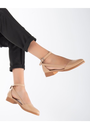 Rayna Kısa Topuk Cilt Ayakkabı Ten