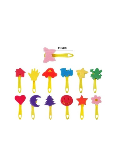 Willowhaven 31 İçerikli Çocuk Boyama Sünger Mühür Seti - Kırmızı - Sanbuyos