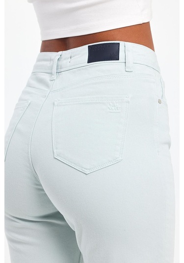 Explode - Kadın Buz Mavi Likralı 5 Cep Flare Pantolon-buz Mavi Buz Mavi