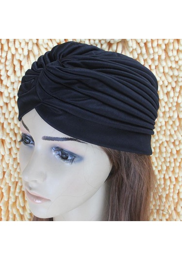 Koyu Mor Büyük Elastik Türban Kulak Koruyucu Banyo Unisex Yüzme Havuzu Şapkası Banyo Şapkası Yüzme Kapaklar Dalış Şapkası Koyu Mor