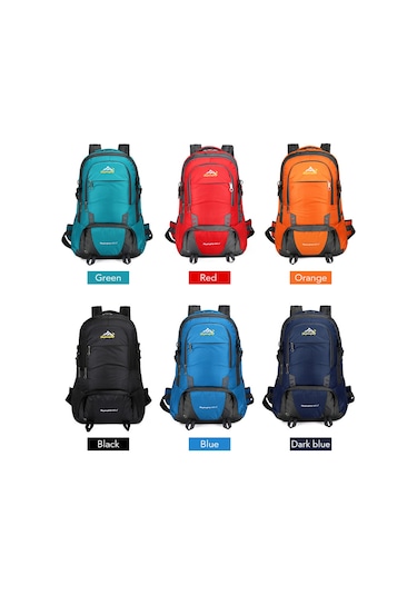 Lemestar Outdoor Spor Çanta Su Geçirmez Dayanıklı Büyük Kapasiteli Dağcılık Kamp Trekking Sırt Çantası Mavi 1768 Çok Renkli