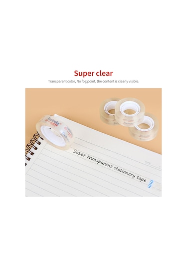 Youmex Öğrenci Ve Ofis Kullanıma Uygun 18mm 20y Transparan Ripsel Bant - 8 Adet Paket 8