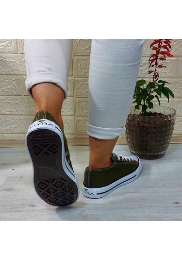 Fiyra 554 Haki Kısa Unisex Sneaker Keten Spor Ayakkabı 001
