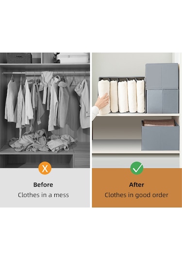 Ximistore9 Gri 7 Bölmeli Oxford Kumaş Çekmecelik Giysi Depolama Kutusu - 36x25x20 Cm, Su Geçirmez Ve Kabarmaz Gri