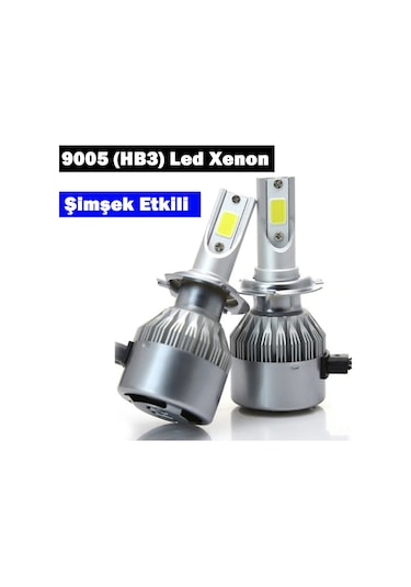9005 Hb3 Led Xenon Far Ampulü Beyaz Işık Şimşek Etkili C6 Kasa