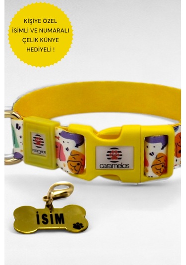 Caramelos Köpek Tasma Seti Kişiye Özel İsimli Tasma Seti Sr