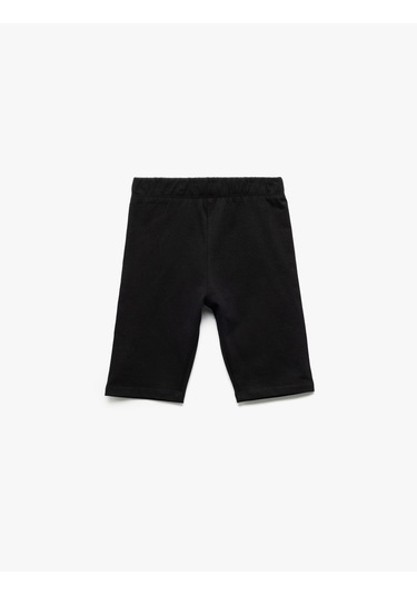 Koton Pamuklu Beli Lastikli Basic Kısa Tayt Siyah 5skg40056ak Siyah