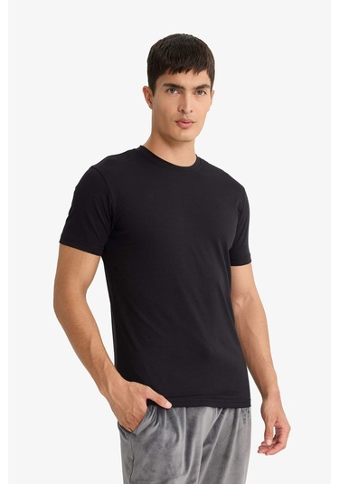 Defacto Slim Fit Dar Kesim Bisiklet Yaka Üst D3515ax25wnbk81 Siyah