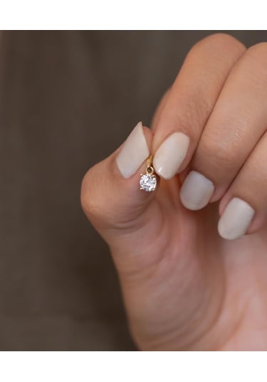 Bayar Gold 14 Ayar Altın Tektaş Kolye Ucu Sarı Altın